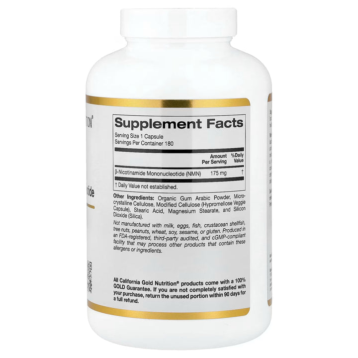 California Gold Nutrition, NMN, 175 mg, 180 Veggie Capsules
